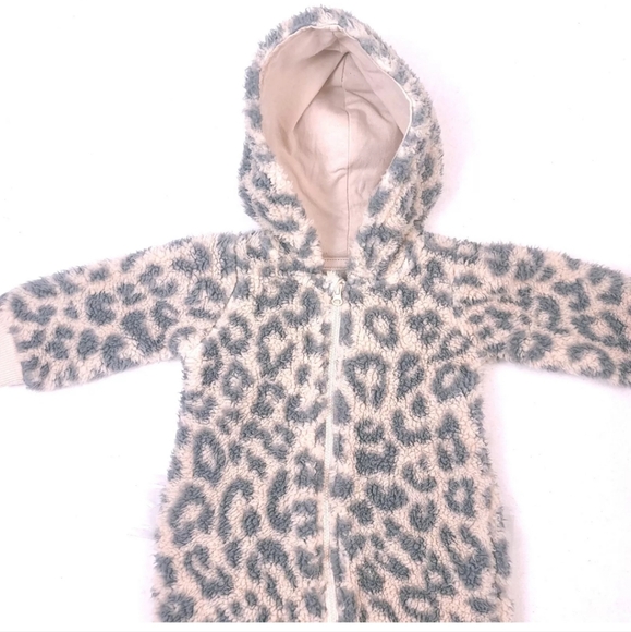 Grayson Mini Baby Sharpa Hooded Jumpsuit Leopard - Picture 5 of 6